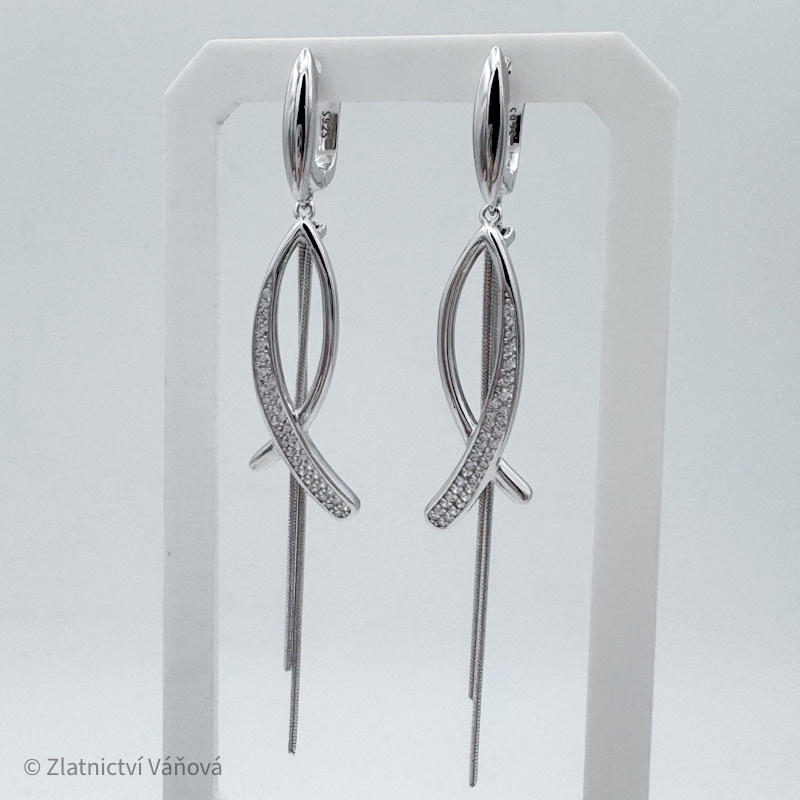 Stříbrné visací náušnice